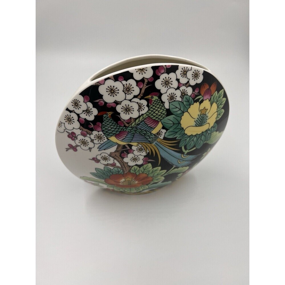 Exotic Mikasa KUTANI BIRD Round Vase Narrow Lip Porcelain Bone China Japan A7605